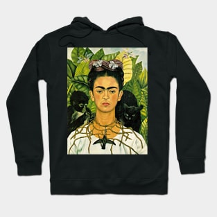 Frida Kahlo Self-Portrait with Thorn Necklace and Hummingbird 1940 Art Print Hoodie